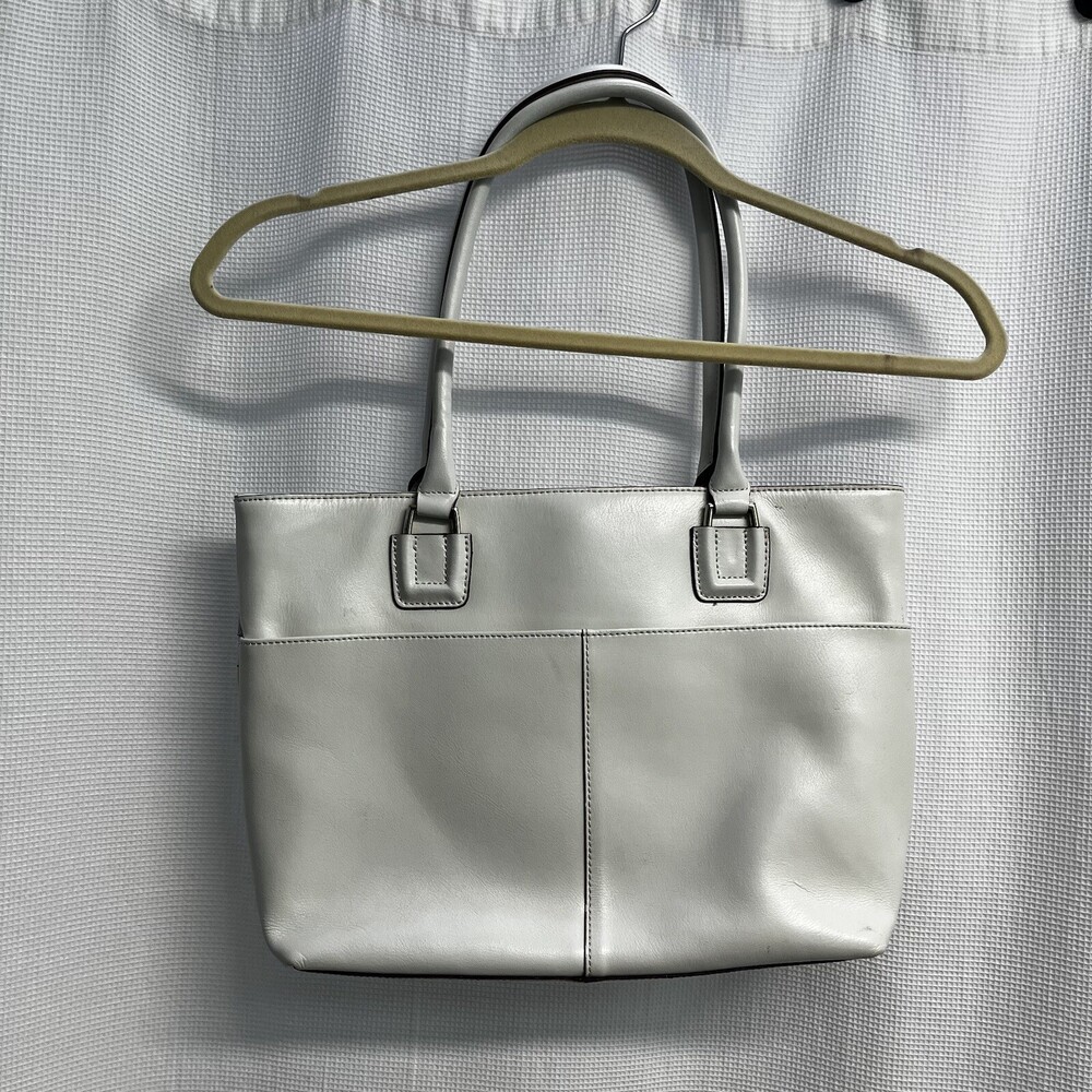 Antonio Melani Women’s White Leather Tote Shoulder Bag Classic Spring Easter - Picture 11 of 11
